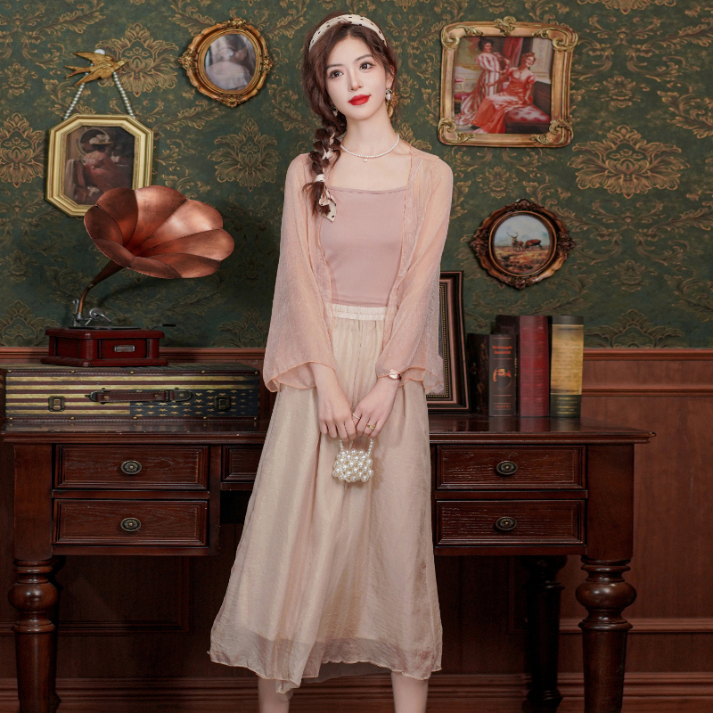 New Chinese Style Three-Piece Skirt Set for Women - Style d63893