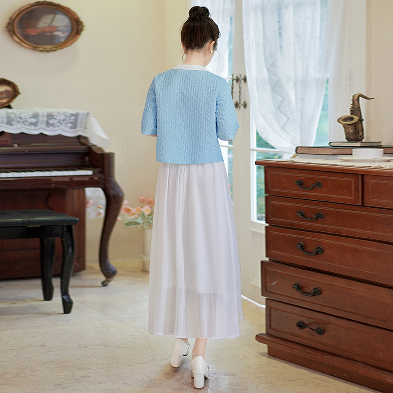 Summer Women's Two-Piece Cardigan and Dress Set for Pear-Shaped Body - Image 3