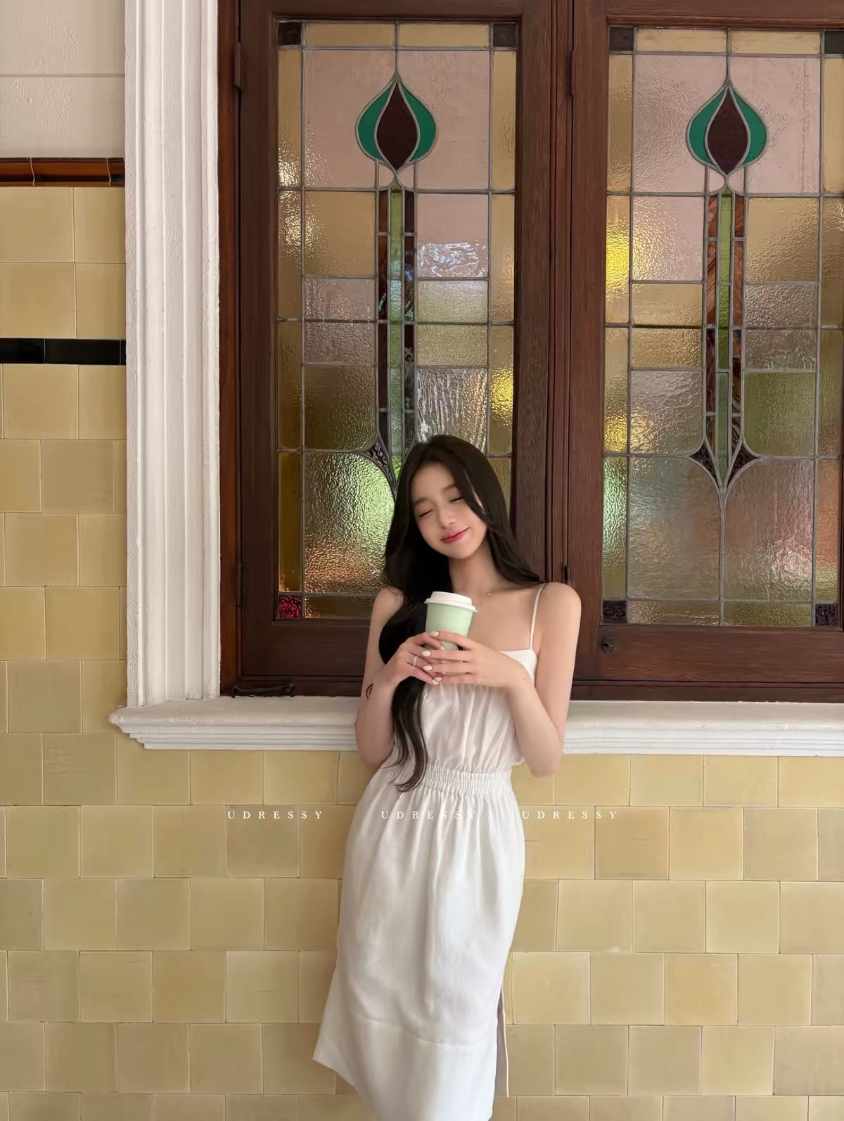 UDressy Sweet Girl Old Money Tencel Linen Vacation Cami Dress - Image 3