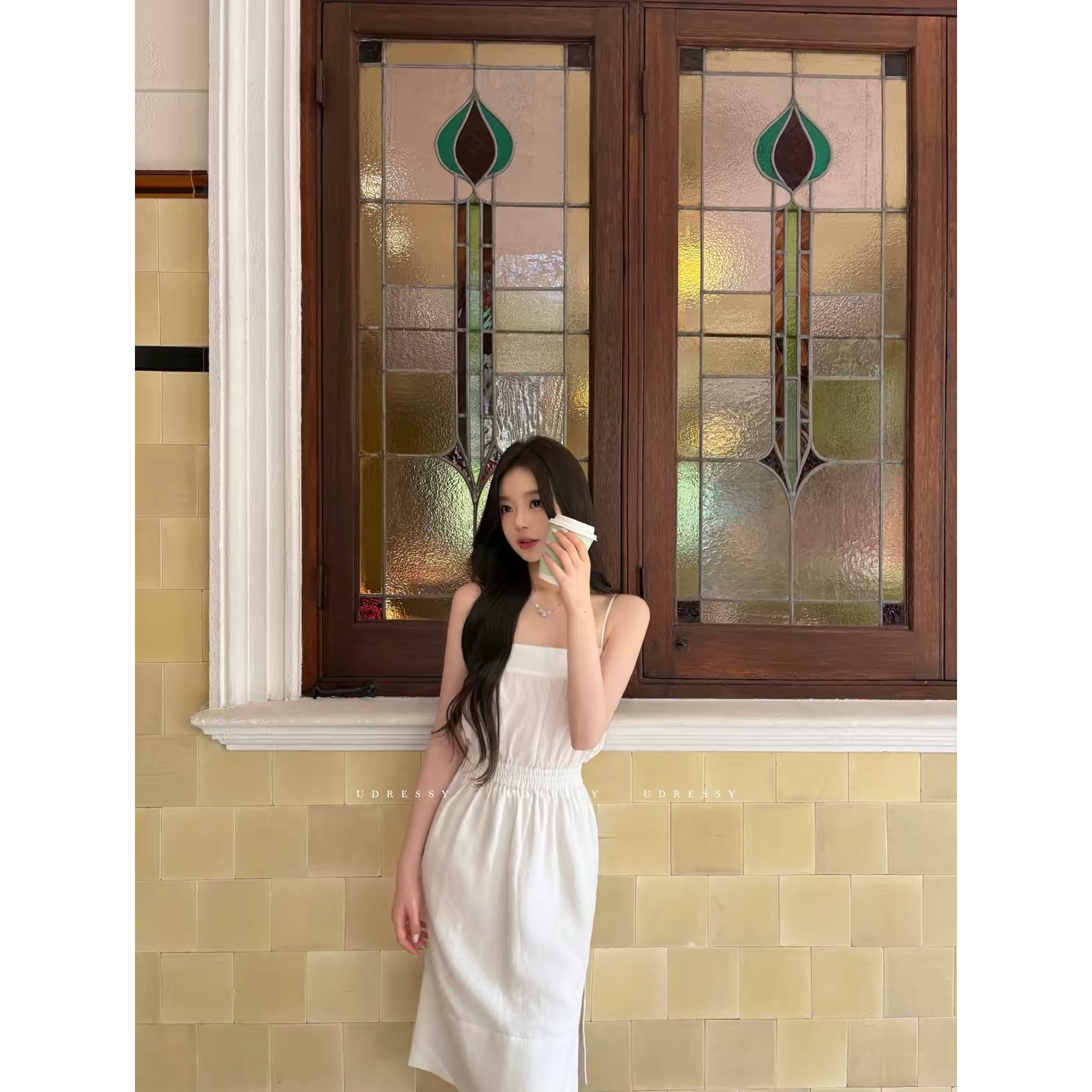 UDressy Sweet Girl Old Money Tencel Linen Vacation Cami Dress - Image 5