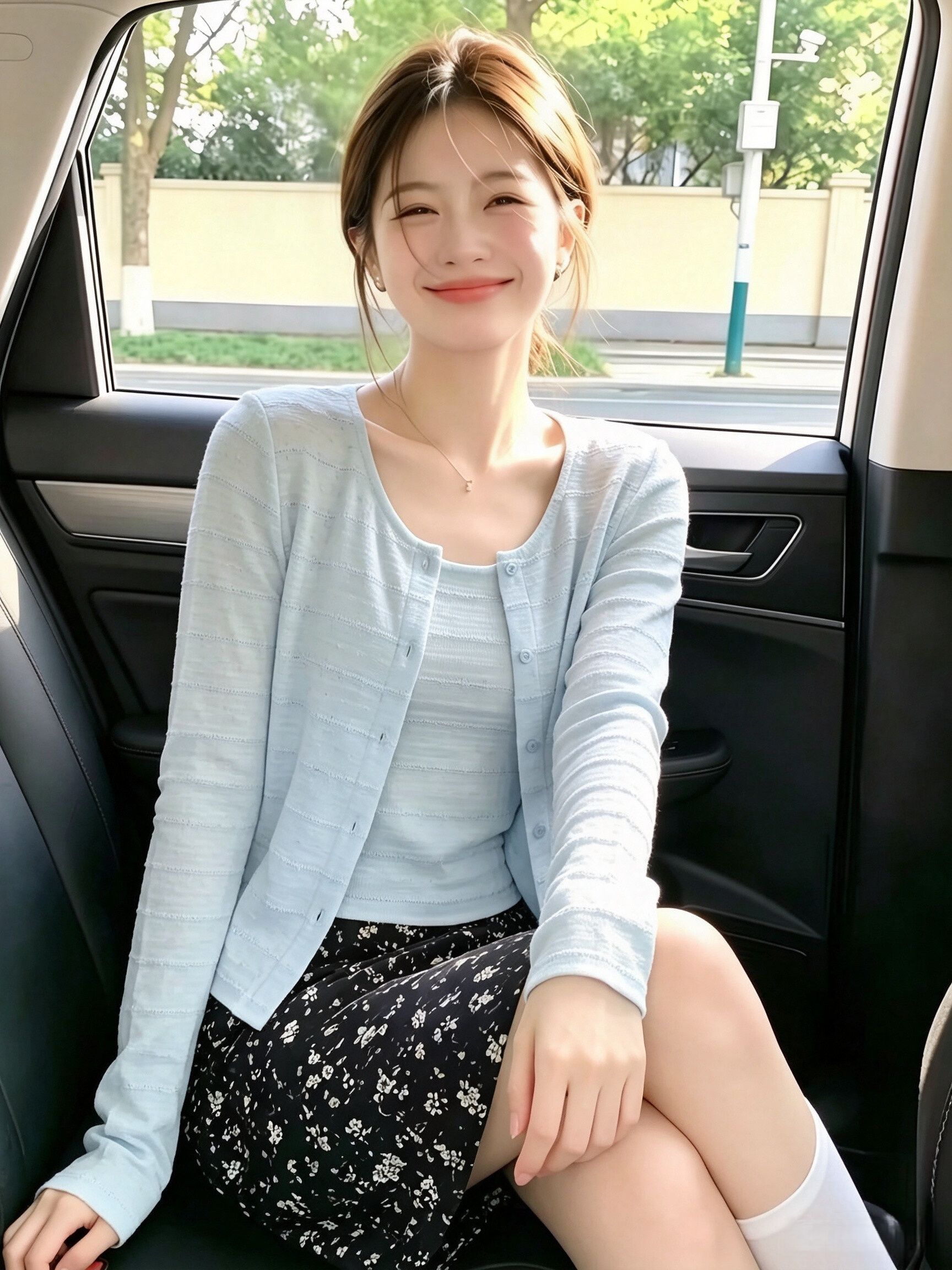 Korean Style Light Blue Long Sleeve Knit Cardigan Cami Two Piece Set Women 2026 Summer Slimming Design Top - Image 3