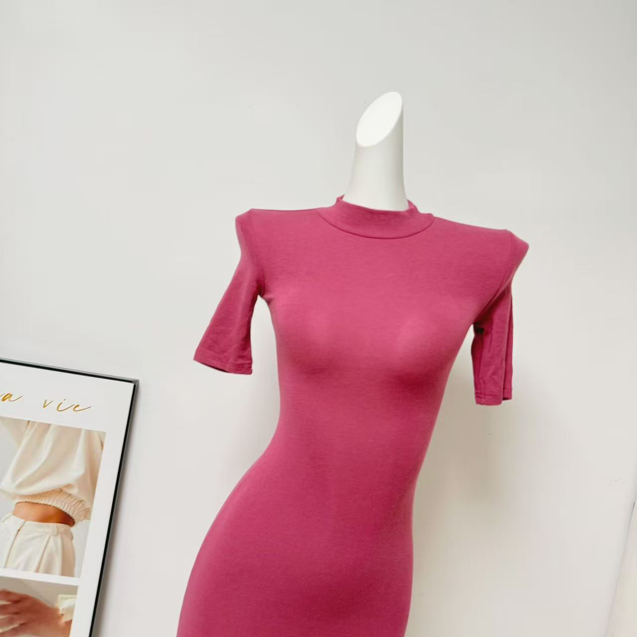 Nancy Slim Fit Bodycon Dress for Women Summer Short Sleeve - Image 3